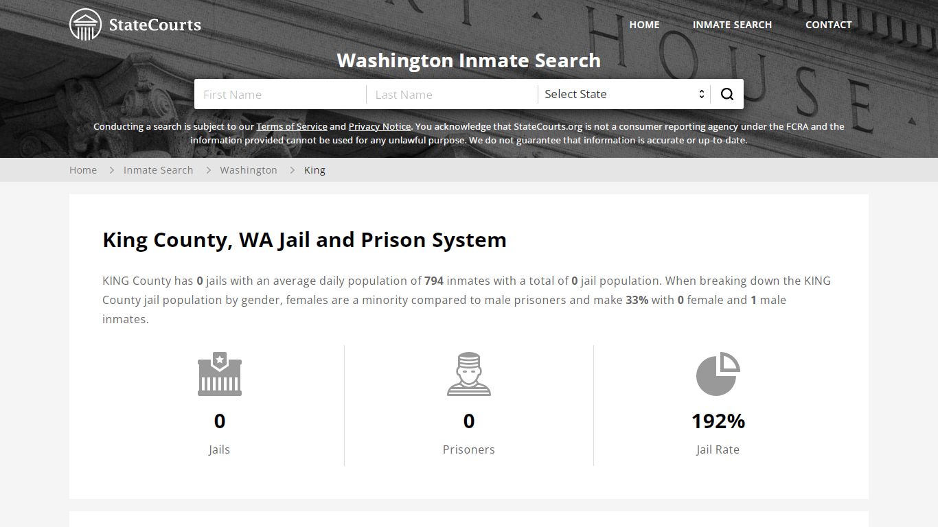 King County, WA Inmate Search - StateCourts
